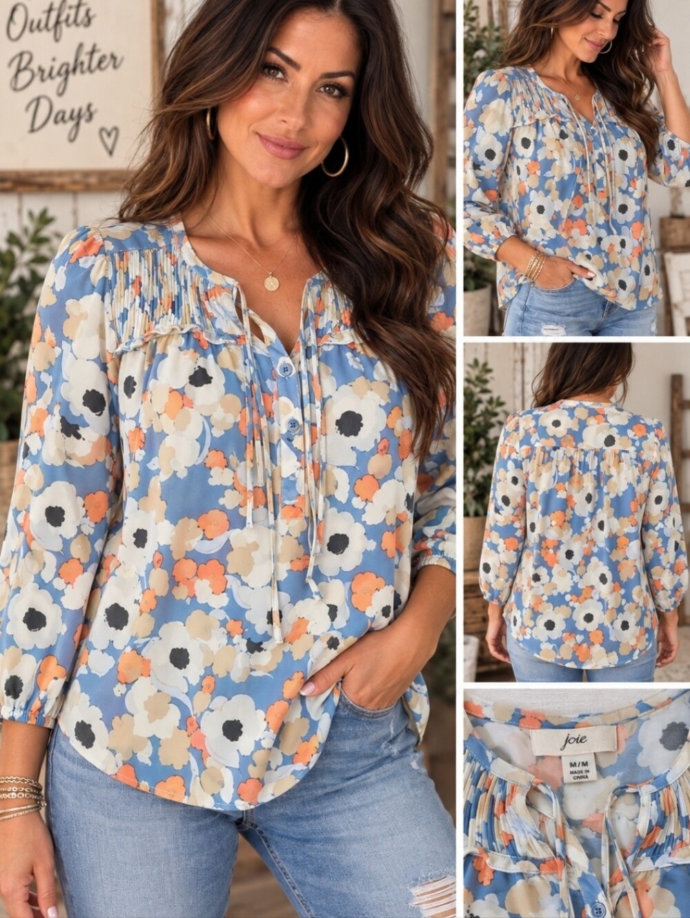 Boho- Peasant Blouse – Size Medium